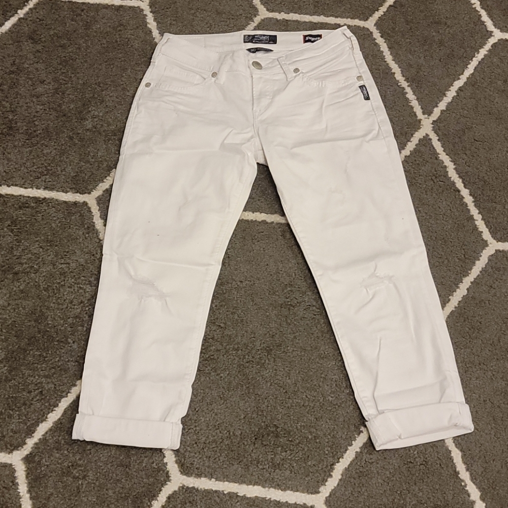 White silver boyfriend jeans size 26 Length25